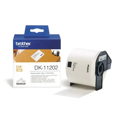 BROTHER Etikett címke DK-11202, 62mm x 100mm, Elővágott (stancolt), Papír címke, Fehér alapon fekete, 300 db – 2. kép