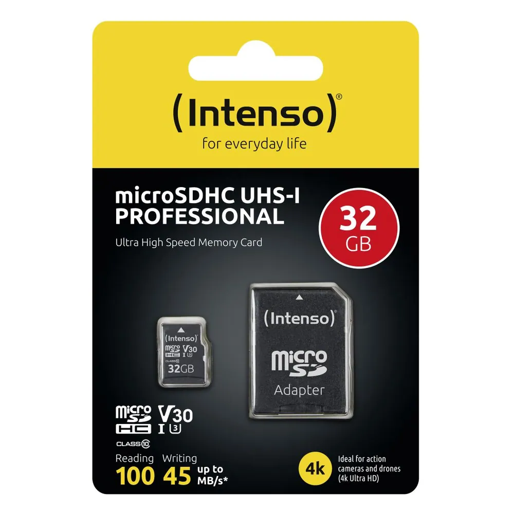 Intenso 32GB MicroSDXC Professional Class 10 U3 V30 + adapterrel – 2. kép