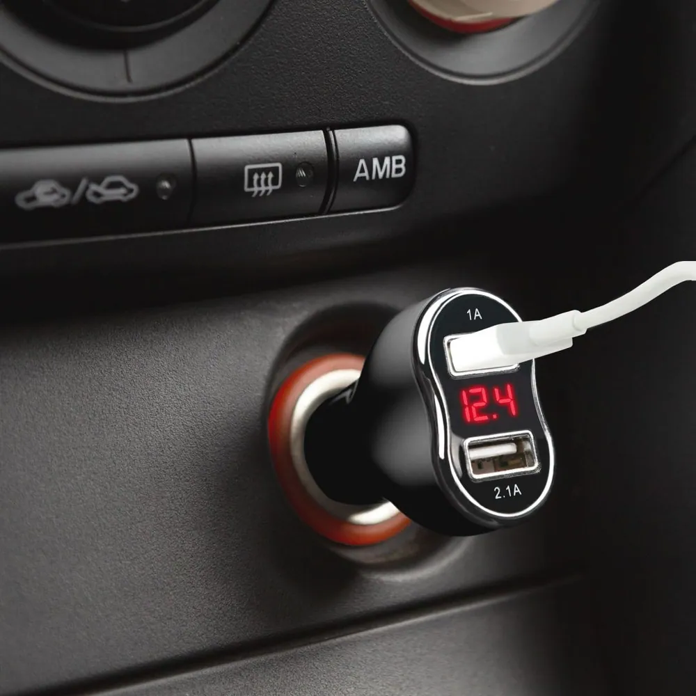 M.N.C Car Charger + Voltage meter Black – 2. kép
