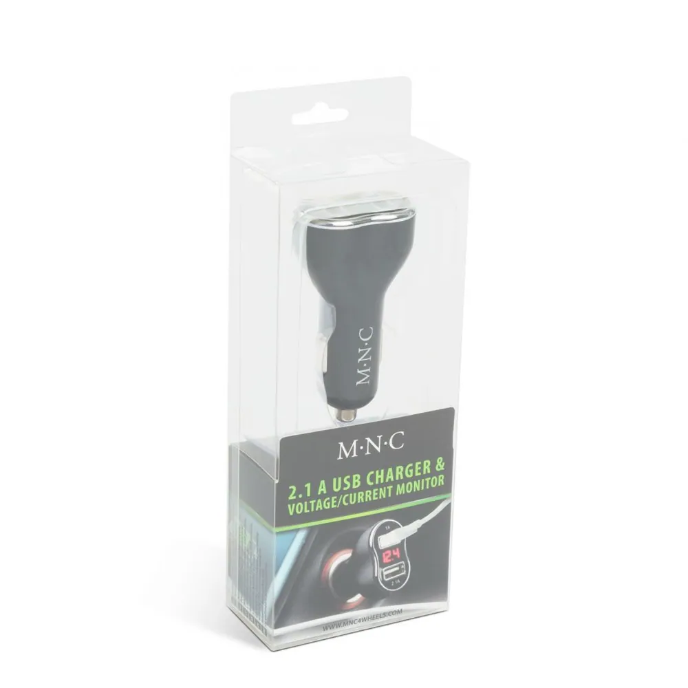 M.N.C Car Charger + Voltage meter Black – 3. kép