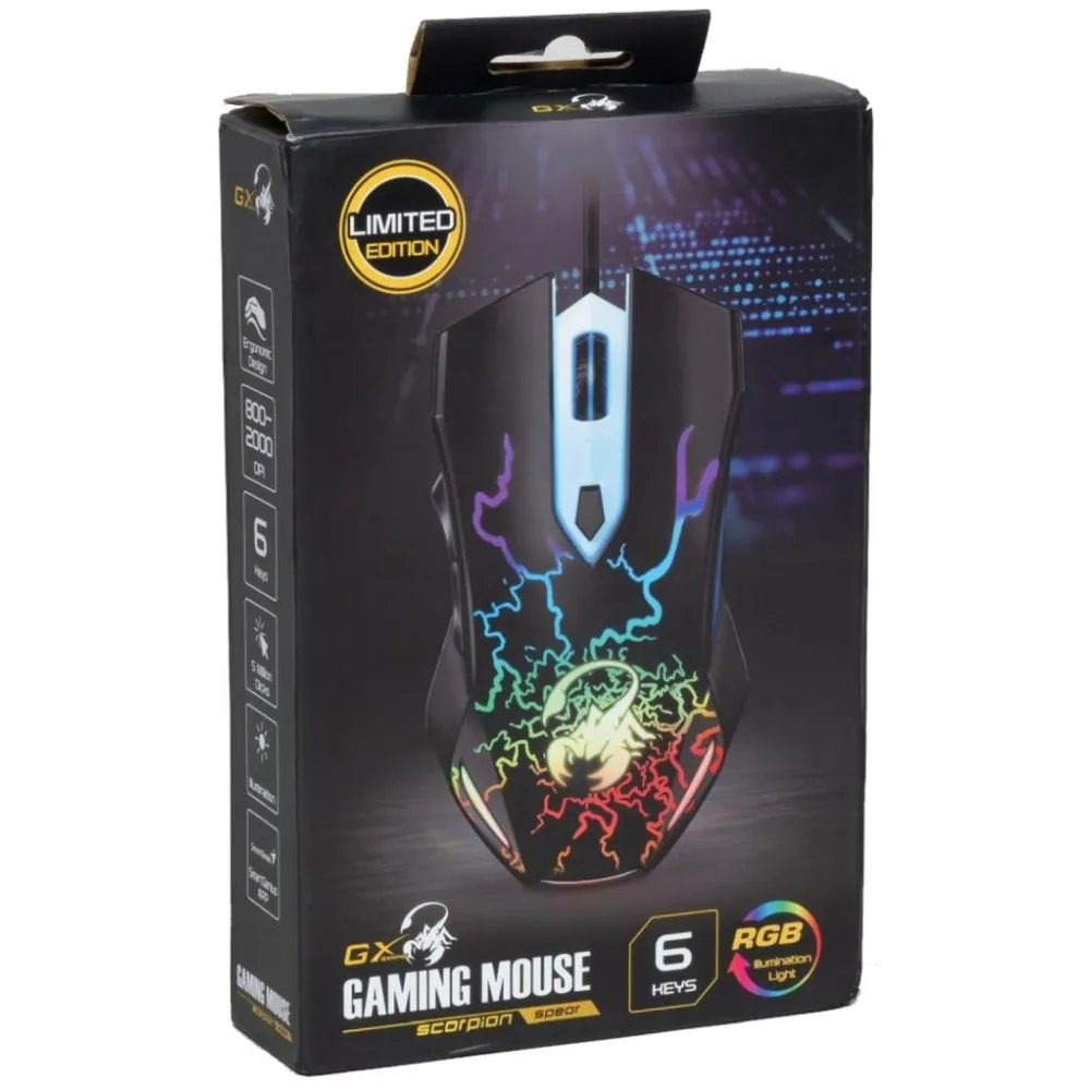Genius Scorpion Spear Gaming mouse Black – 4. kép