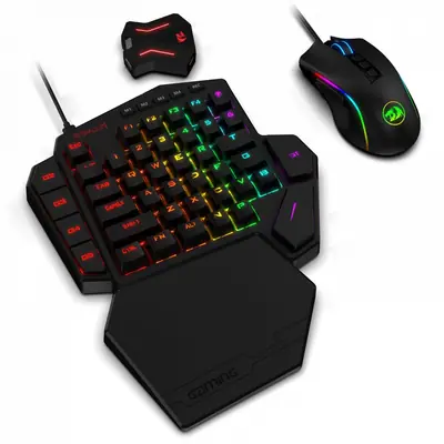 Redragon K585 One-handed RGB Gaming Keyboard Blue Switch and M721-Pro Mouse Combo with GA200 Converter for Xbox One/PS4/Switch/PS3/PC Black US – 2. kép