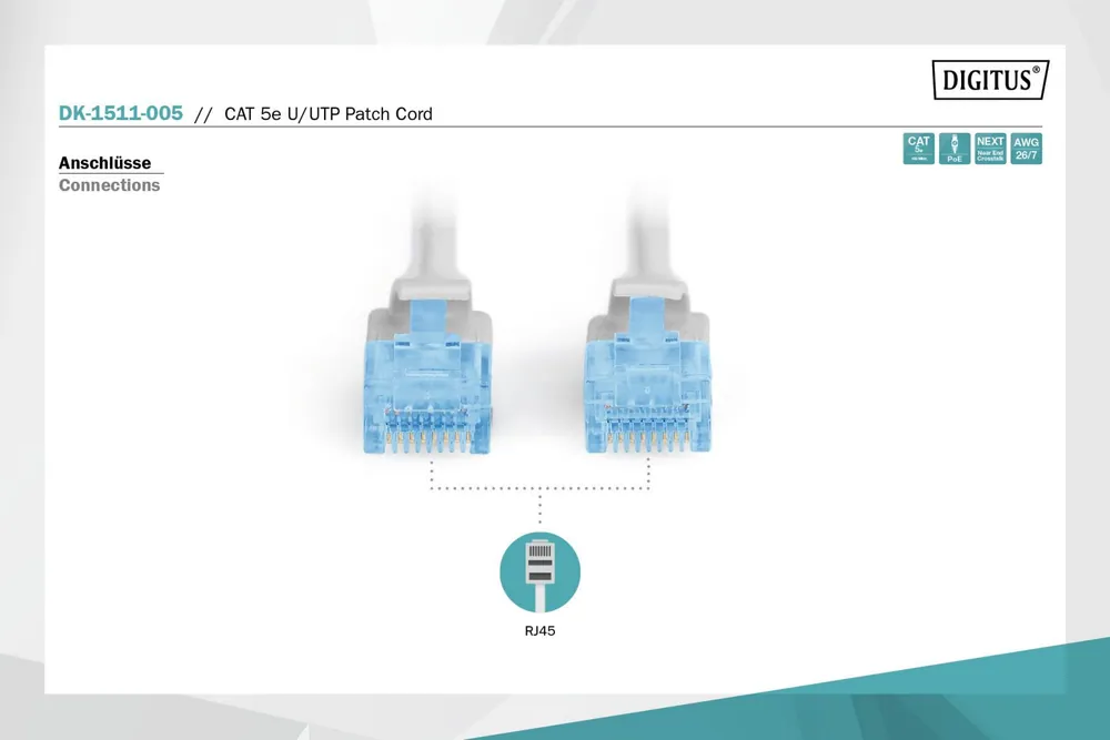 Digitus CAT5e U-UTP Patch Cable 0,5m Grey – 4. kép