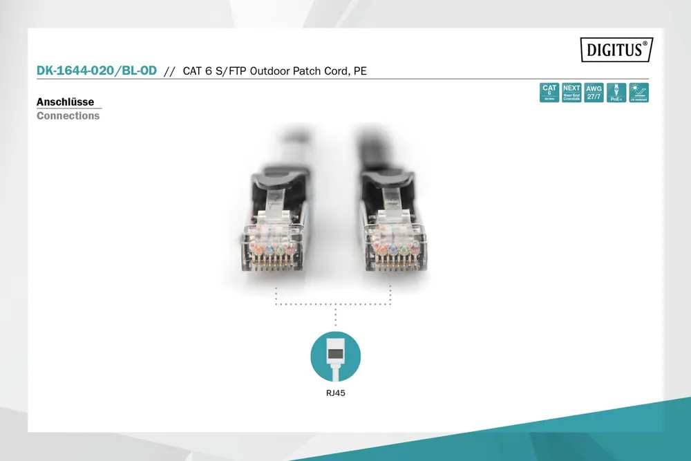Digitus CAT6 S-FTP Patch Cable 2m Black – 4. kép