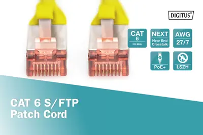 Digitus CAT6 S-FTP Patch Cable 2m Yellow – 2. kép