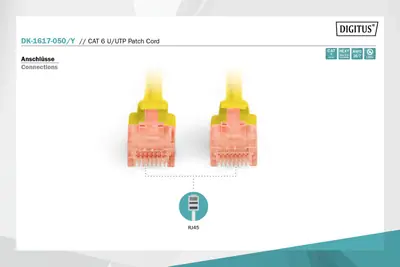 Digitus CAT6 U-UTP Patch Cable 5m Yellow – 2. kép