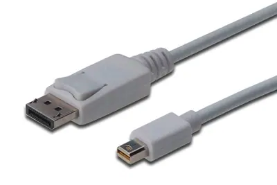 Assmann DisplayPort connection cable, mini DP - DP 2m White – 2. kép