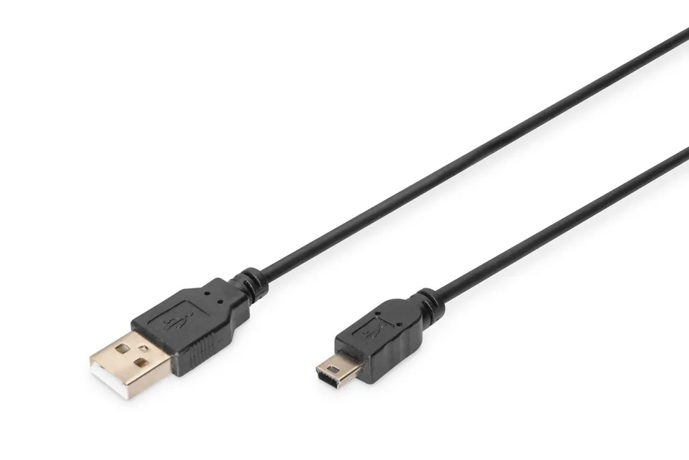 Assmann USB 2.0 connection cable, type A - mini B (5pin) 1,8m Black