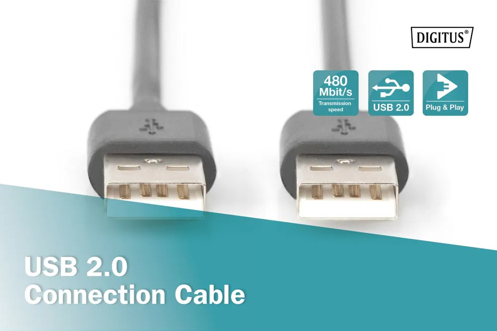 Assmann USB 2.0 connection cable, type A 1m Black – 3. kép