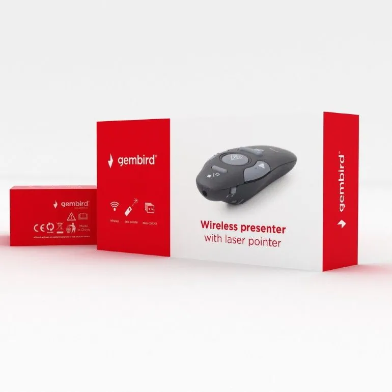 Gembird WP-L-01 Wireless Presenter Red Laser Black – 5. kép