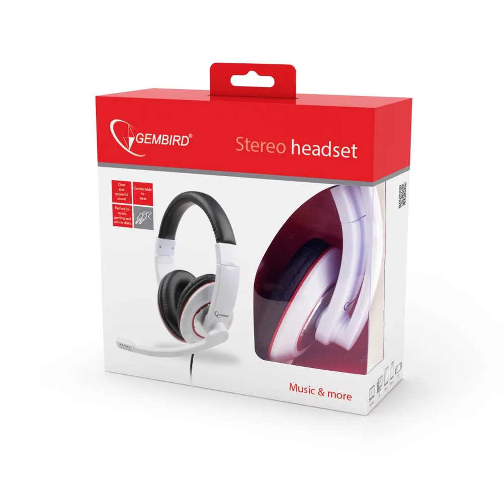 Gembird MHS-001-GW Headset White – 5. kép