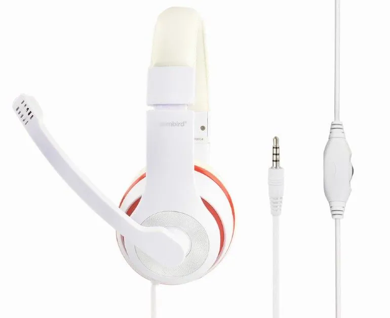 Gembird MHS-03-WTRD Stereo Headset White/Red – 2. kép