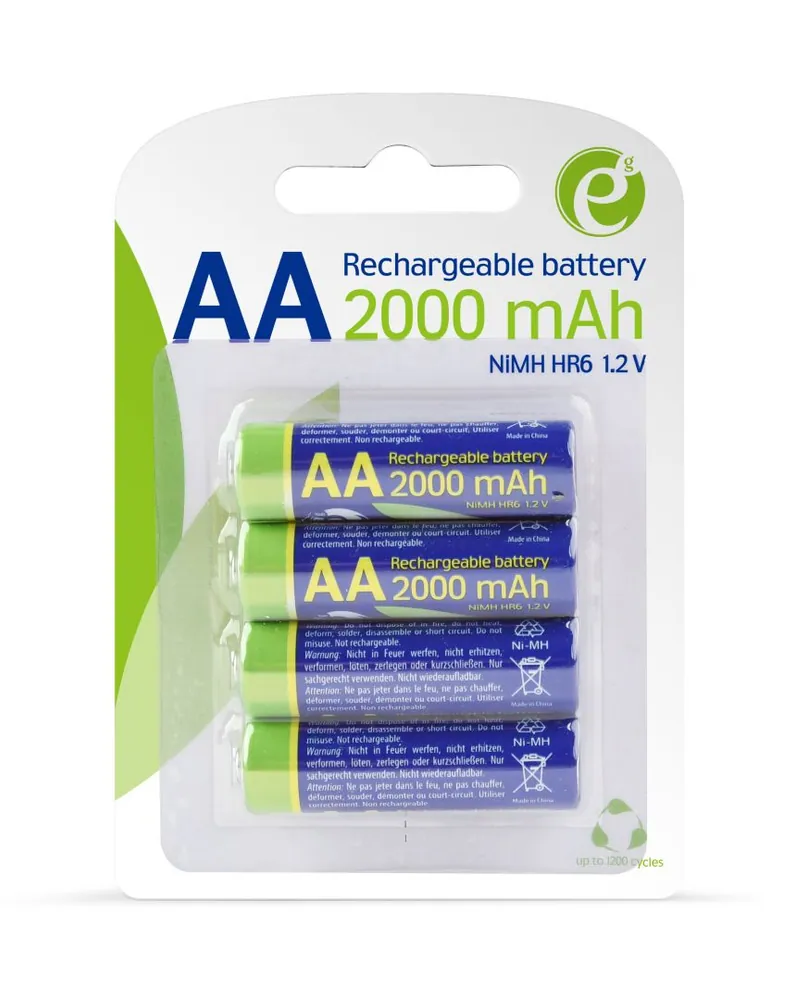 Gembird 2000mAh AA Ni-MH akkumulátor 4db/csomag – 2. kép