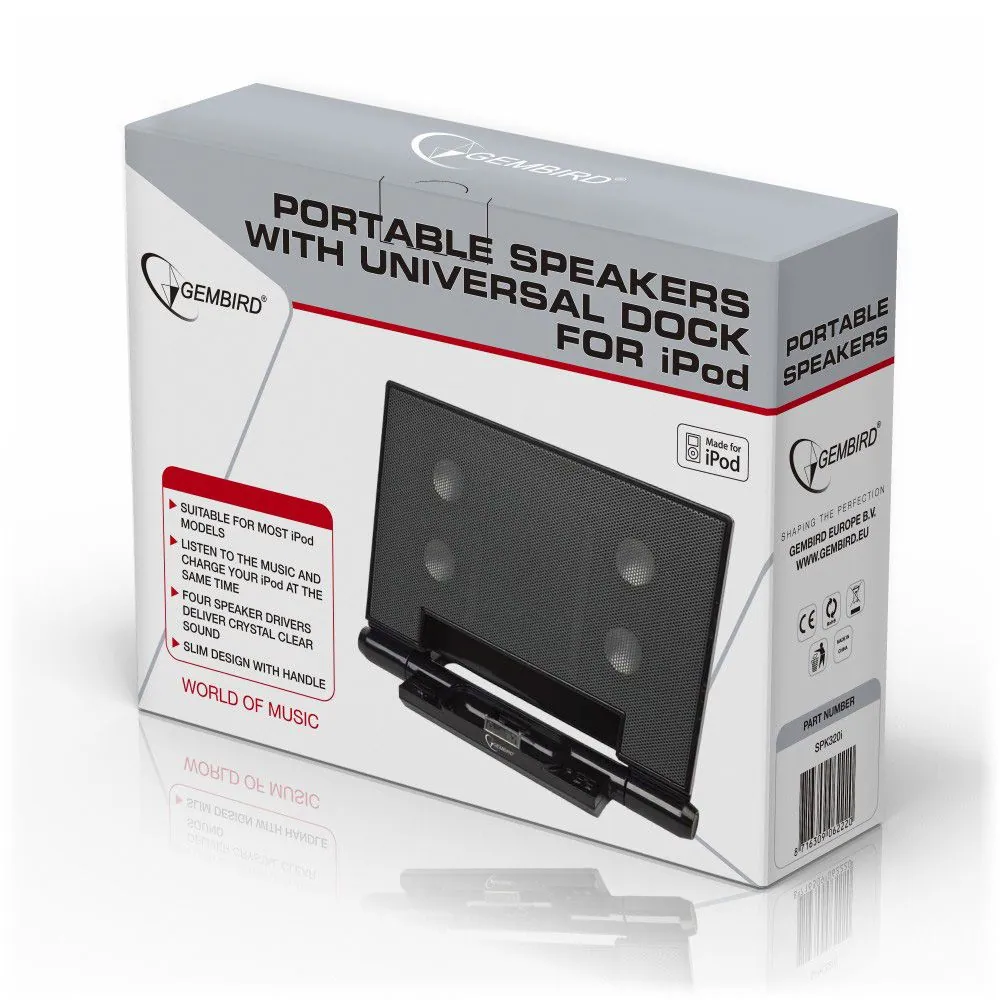 Gembird SPK320i Portable speakers with universal dock for iPhone and iPod Black – 4. kép