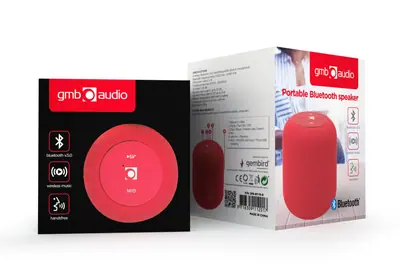 Gembird SPK-BT-15-R Portable Bluetooth Speaker Red – 2. kép