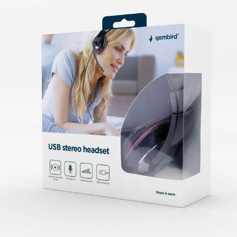 Gembird MHS-U-001 Headset Glossy Black – 6. kép