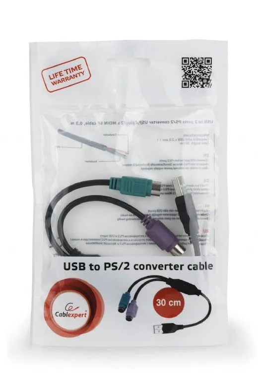 Gembird USB to PS/2 Converter Cable 0,3m Black – 2. kép
