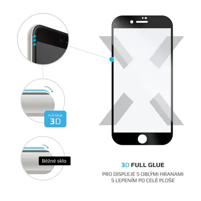 FIXED teljes kijelzős üvegfólia Apple iPhone 6/6S/7/8/SE (2020) telefonokhoz, fekete – 2. kép