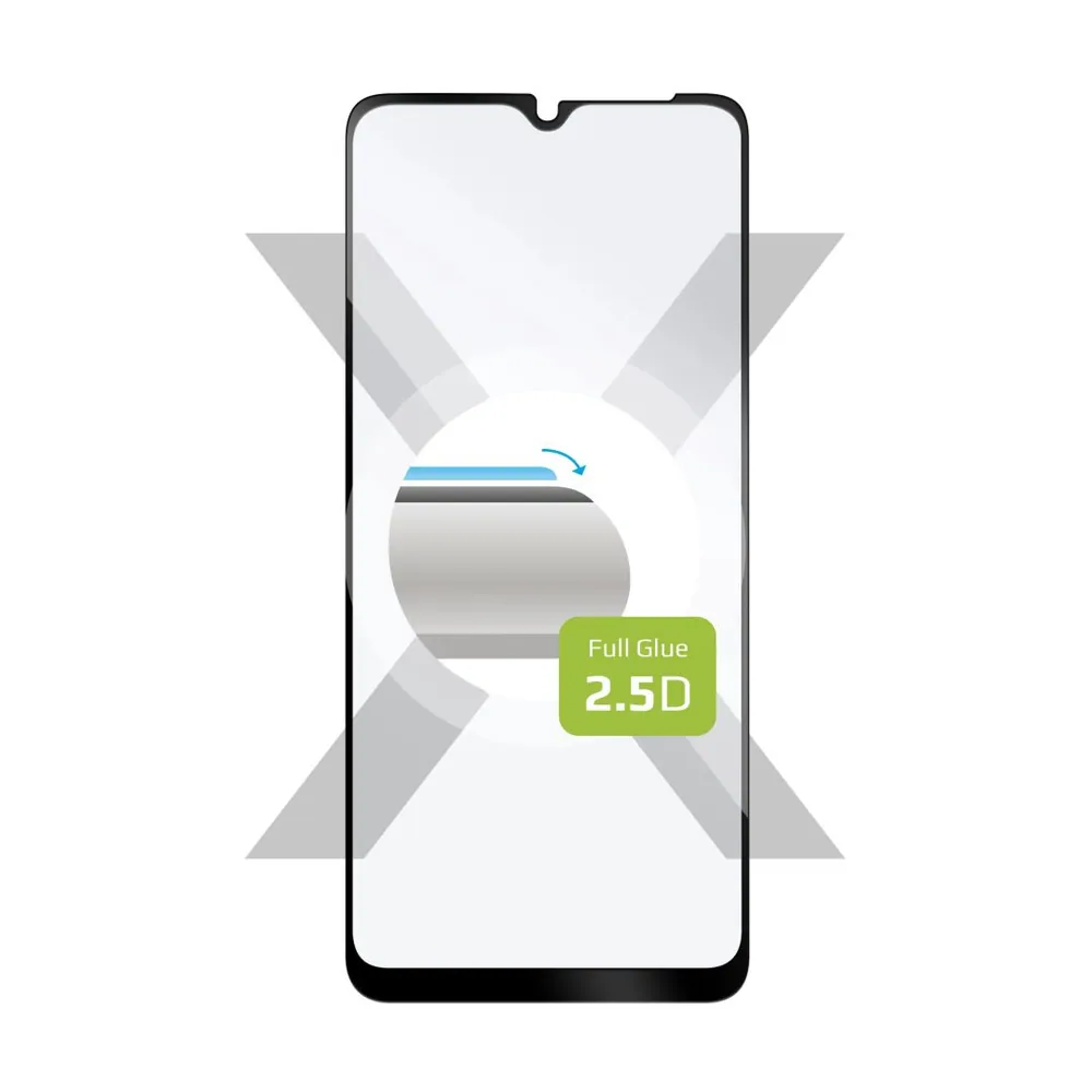 FIXED teljes képernyőt védő 2,5D edzett üveg Samsung Galaxy A12 telefonhoz, fekete