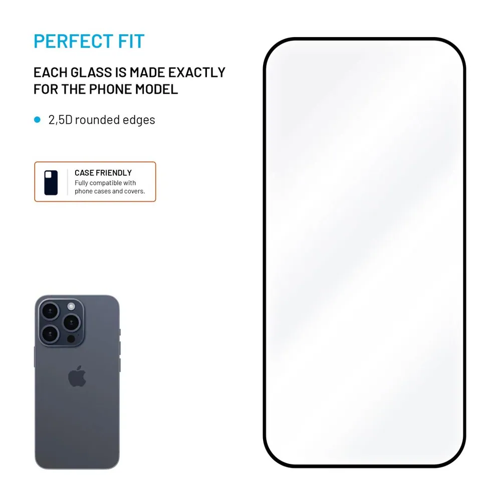 FIXED teljes képernyőt védő 2,5D edzett üveg Samsung Galaxy A12 telefonhoz, fekete – 3. kép