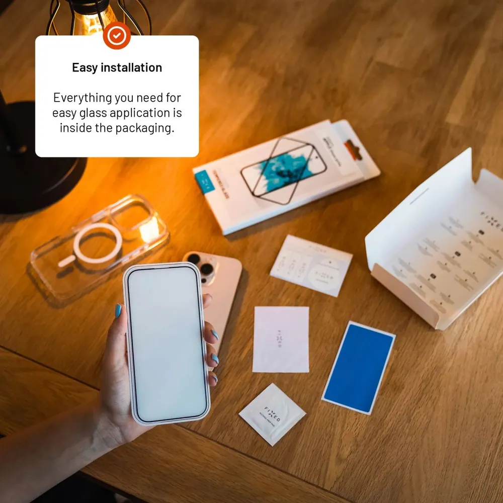 FIXED teljes képernyőt védő 2,5D edzett üveg Samsung Galaxy A12 telefonhoz, fekete – 9. kép