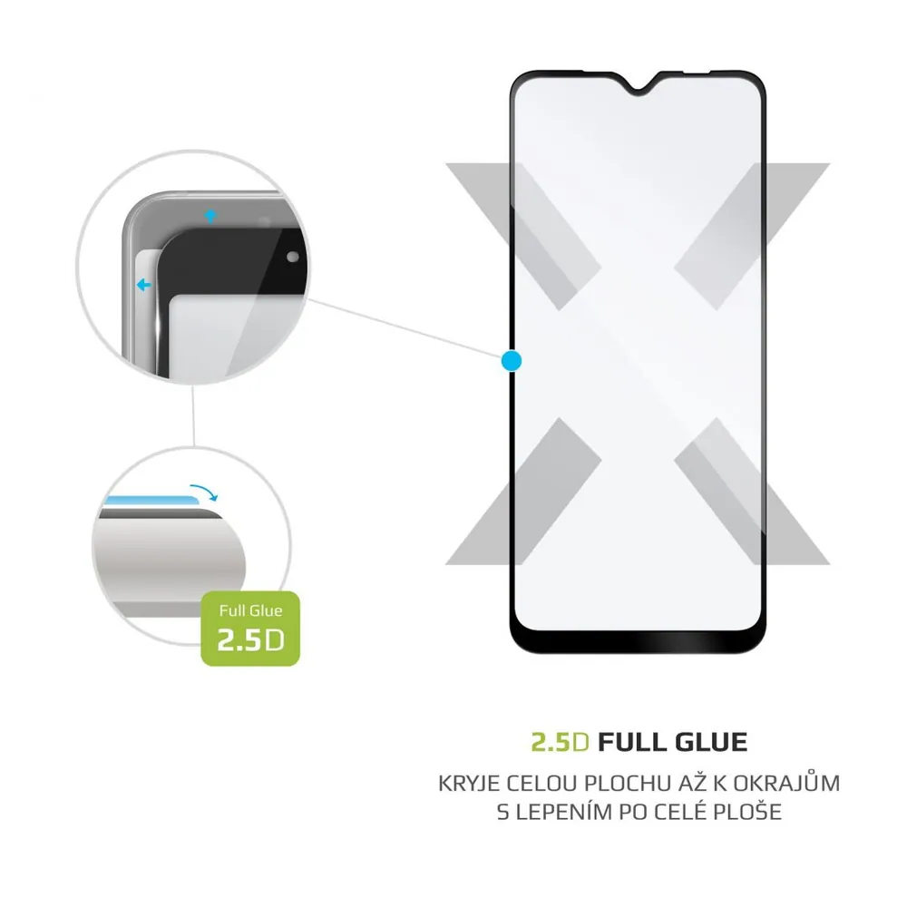 FIXED teljes képernyőt védő 2,5D edzett üveg Vivo Y11s telefonhoz, Fekete