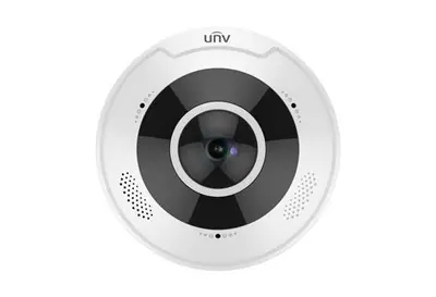 Uniview Pro 4K (12MP) halszem dómkamera, 1.8mm fix objektívvel, mikrofonnal és hangszóróval