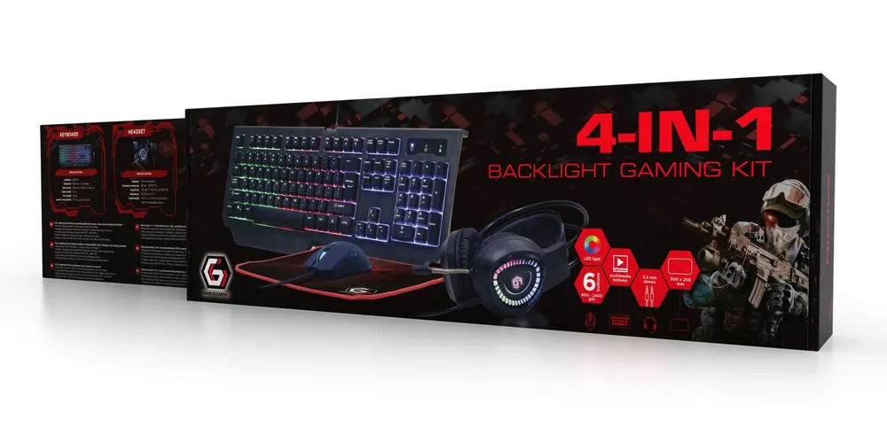 Gembird GGS-UMGL4-01-HU Phantom 4-in-1 Backlight Gaming kit Black HU – 6. kép