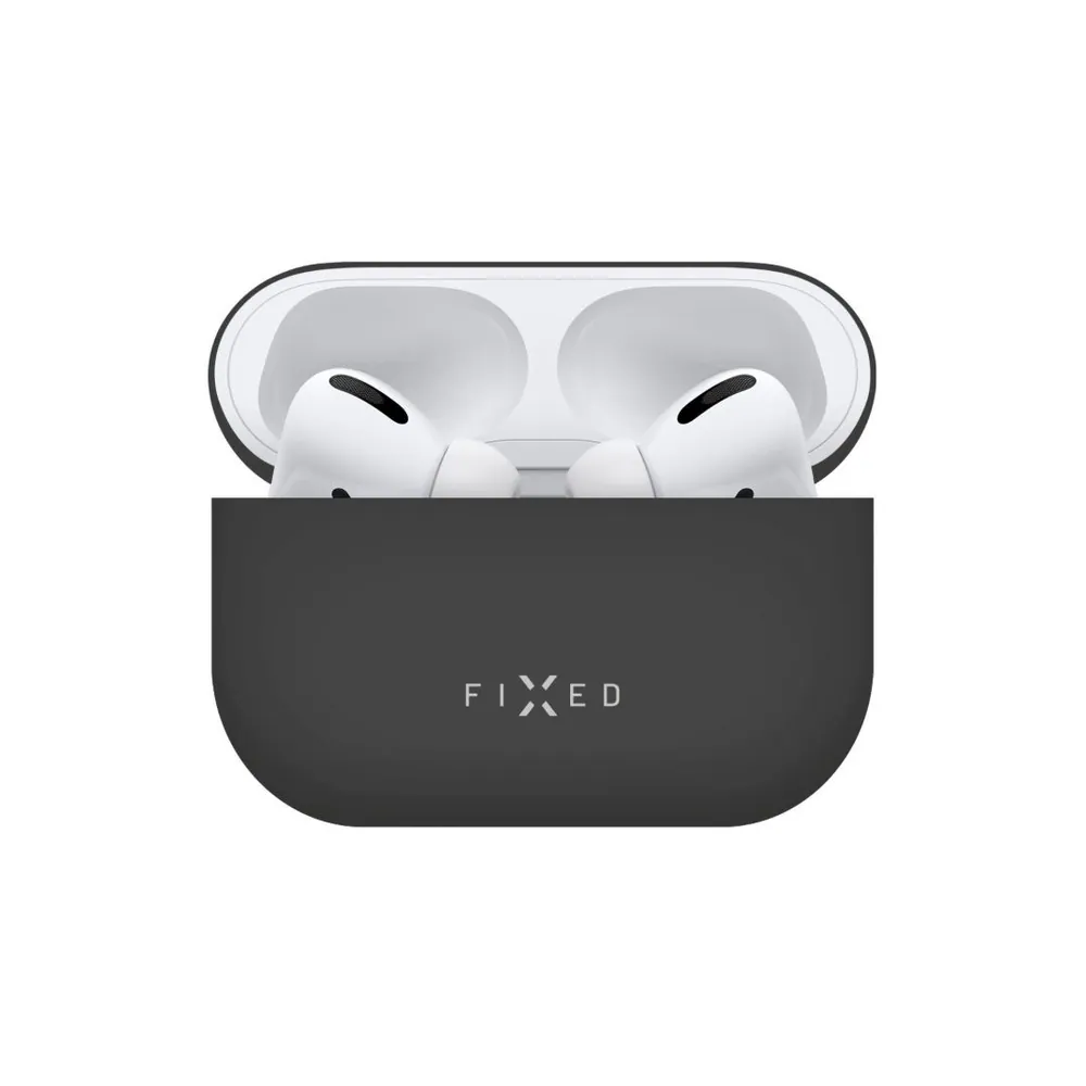 FIXED Silky szilikon tok Apple Airpods Pro fülhallgatóhoz, fekete – 2. kép