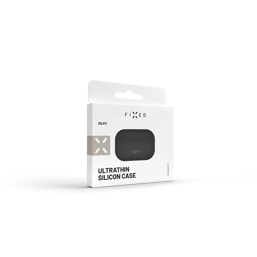 FIXED Silky szilikon tok Apple Airpods Pro fülhallgatóhoz, fekete – 3. kép