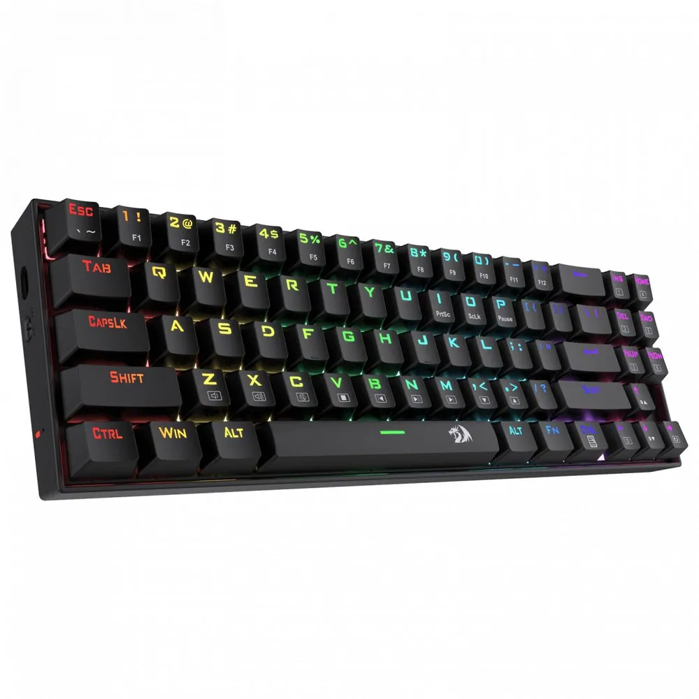 Redragon Deimos, Wired & Wireless Mechanical keyboard, RGB, brown switch Black HU – 2. kép
