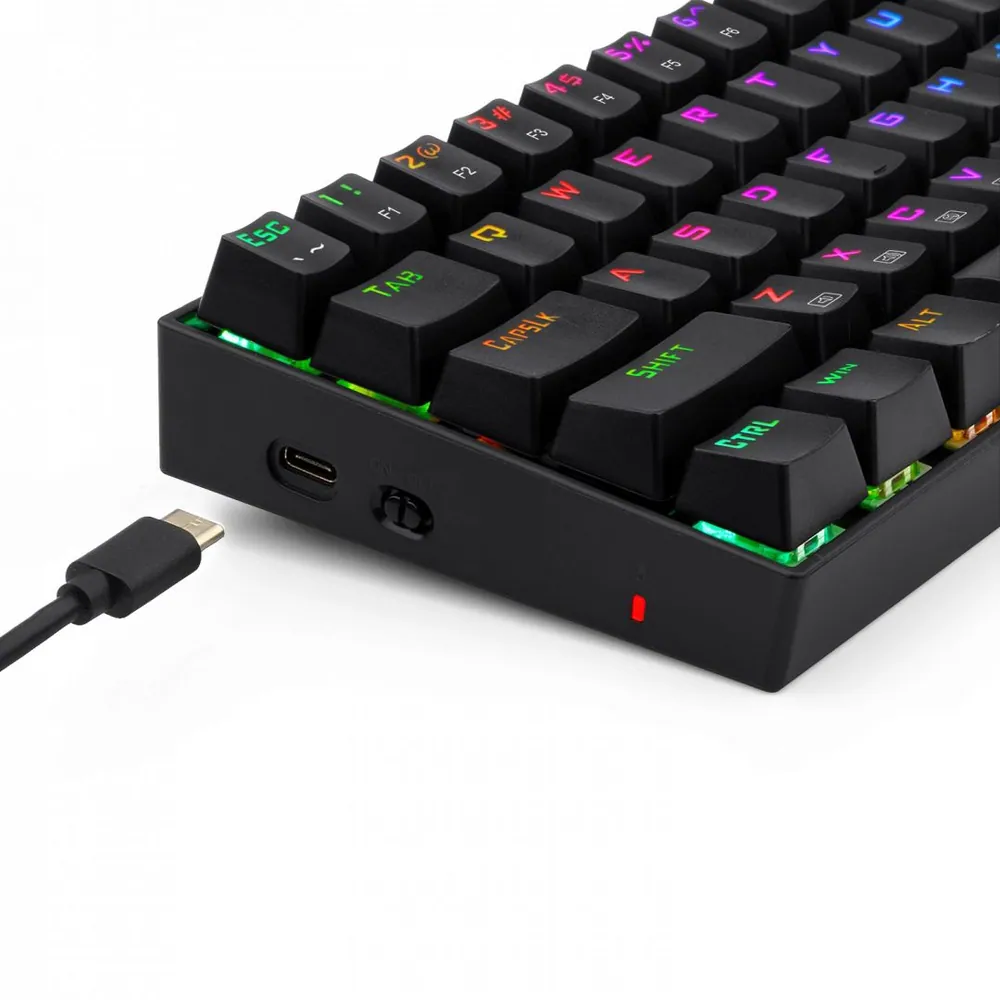 Redragon Deimos, Wired & Wireless Mechanical keyboard, RGB, brown switch Black HU – 7. kép
