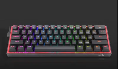 Redragon Fizz Pro black, wired&2.4G&BT mechanical Keyboard, RGB, blue switch Black HU