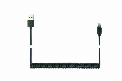 Gembird USB Sync and Charging spiral cable for iPhone 1,5m Black – 2. kép