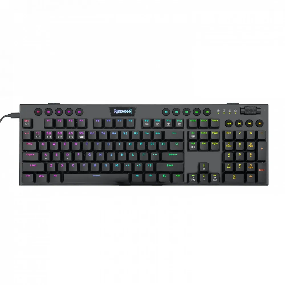 Redragon Horus, wired&2.4G&BT mechanical Keyboard, RGB, blue switch Black HU – 6. kép
