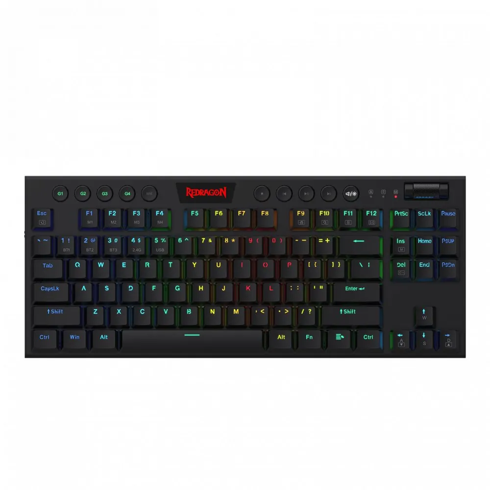 Redragon Horus TKL, wired&2.4G&BT mechanical Keyboard, RGB, brown switch Black HU – 2. kép