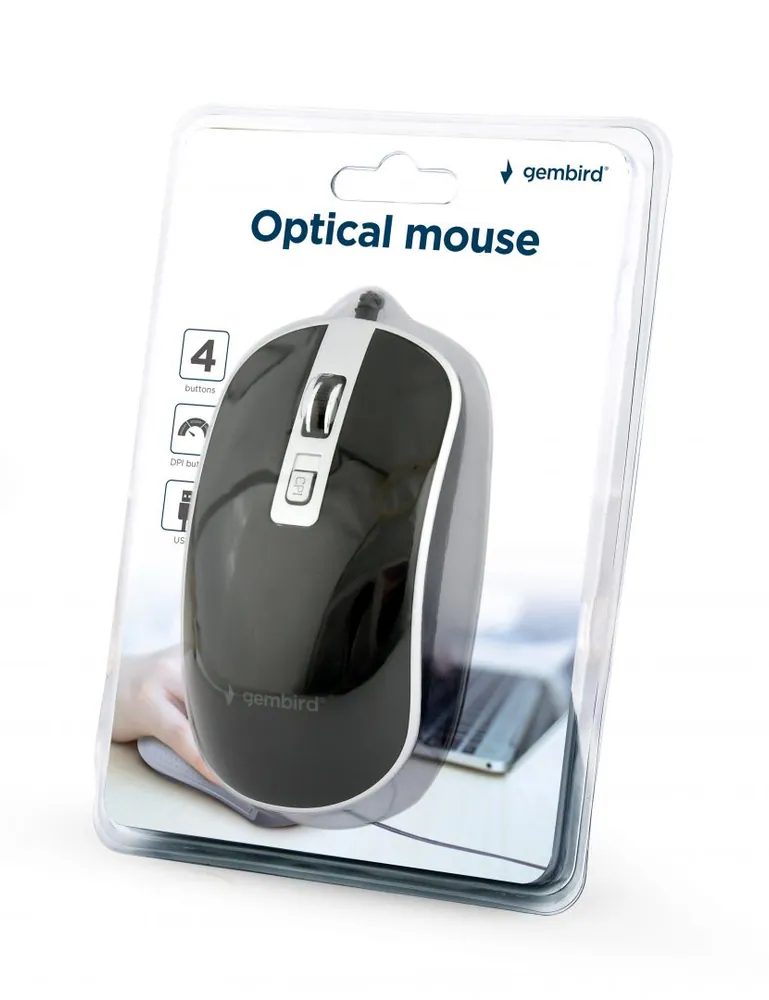Gembird MUS-4B-06-BS Optical mouse Black/Silver – 4. kép