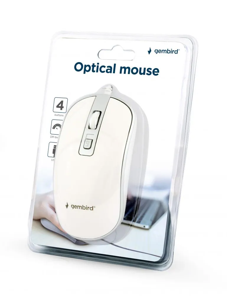 Gembird MUS-4B-06-WS Optical mouse White/Silver – 3. kép