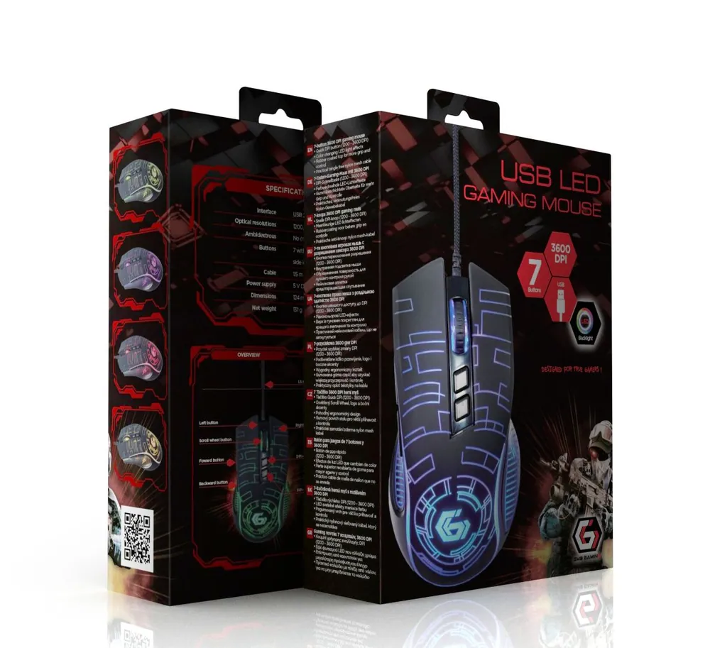 Gembird MUSG-RGB-01 Gaming mouse Black – 7. kép