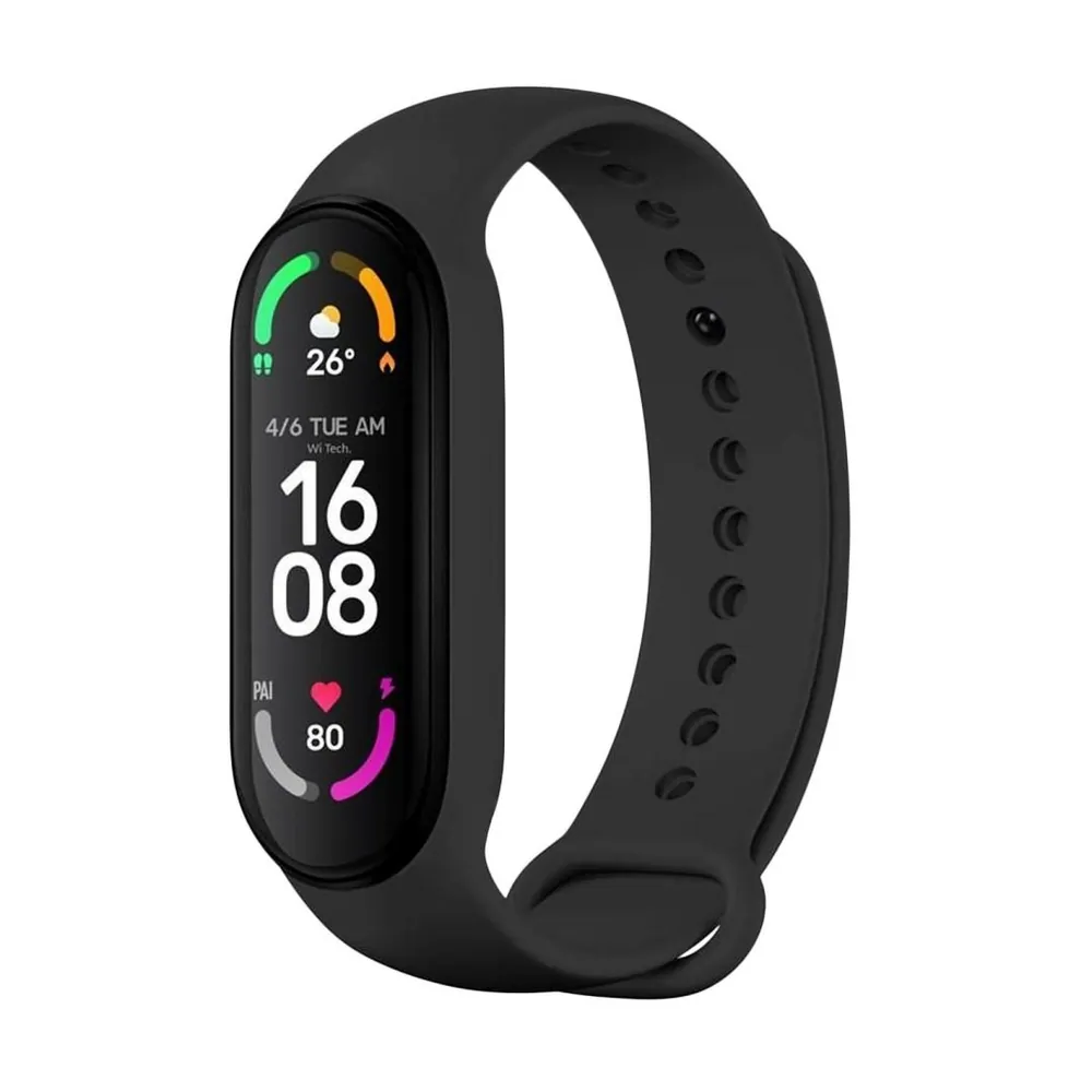 FIXED Szilikon szíj Xiaomi Band 7/ Mi Band 6/ Mi Band 5 okosórákhoz, fekete – 2. kép