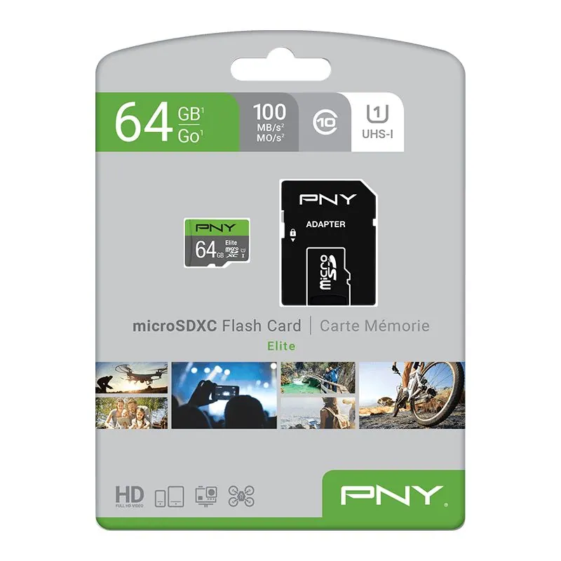 PNY 64GB microSDXC Elite Class 10 UHS-I + adapterrel – 4. kép