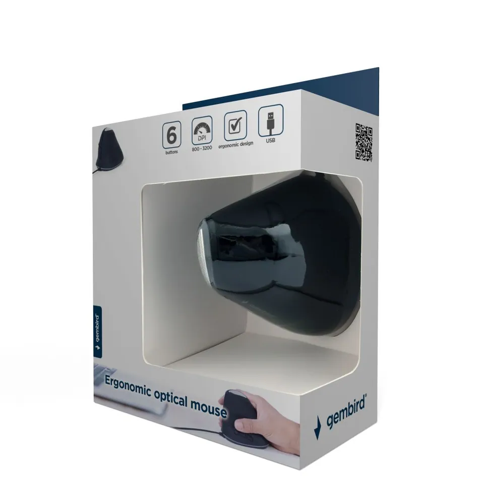 Gembird MUS-ERGO-03 Ergonomic mouse Space Gray – 8. kép