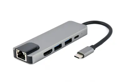 Gembird A-CM-COMBO5-04 USB Type-C 5-in-1 Multi-Port Adapter Space Grey – 2. kép