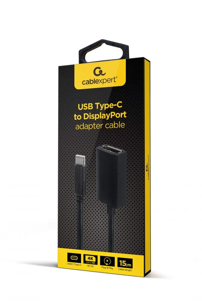 Gembird A-CM-DPF-02 USB Type-C to DisplayPort adapter Black – 3. kép