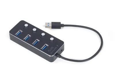 Gembird UHB-U3P4P-01 4-portos USB3.1 HUB Black – 2. kép