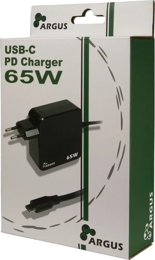 Inter-Tech Argus PD-2065 USB-C 65W PD Charger Black – 2. kép