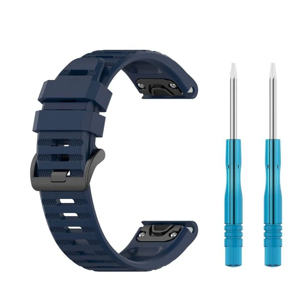 FIXED szilikon szíj Garmin QuickFit okosórához, 22mm, kék – 3. kép