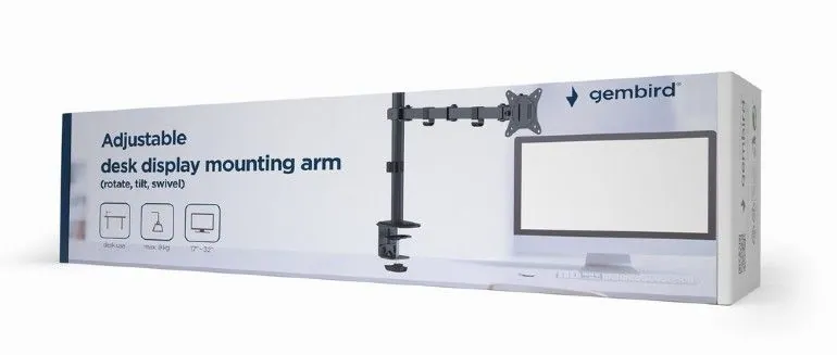 Gembird MA-D1-01 Adjustable Desk Display Mounting Arm 17”-32” Black – 3. kép