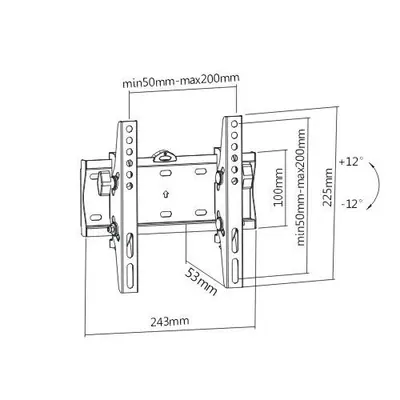 Gembird WM-42T-02 Tilt TV Wall Mount 23”-42” Black – 2. kép