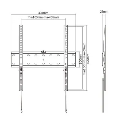 Gembird WM-55F-02 Fixed TV Wall Mount 32”-55" Black – 2. kép